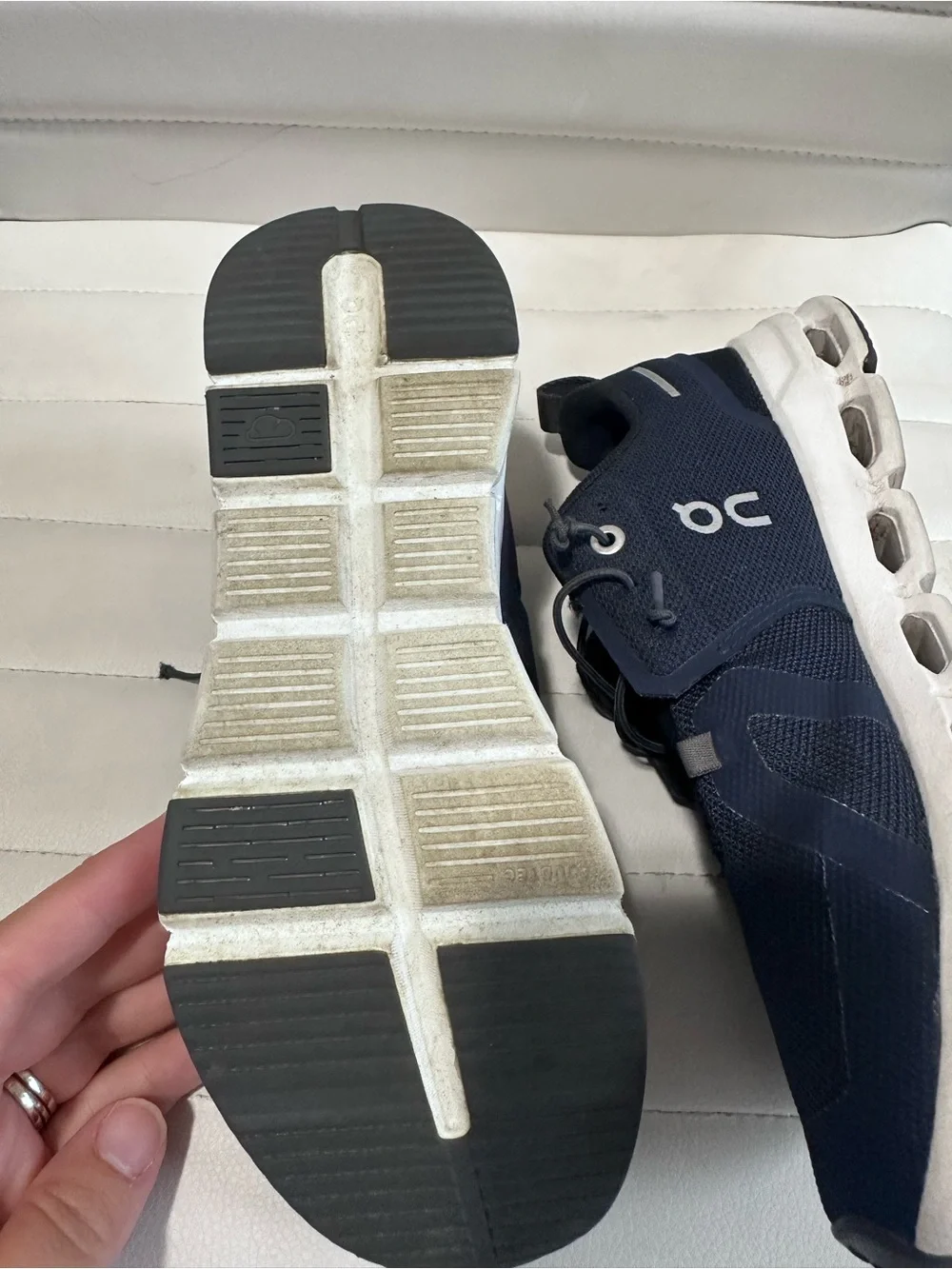On Cloud Sky Youth Athletic Sneakers - Navy, Black and White